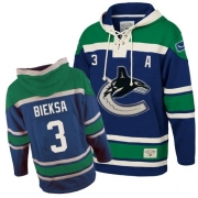 Kevin Bieksa Vancouver Canucks Old Time Hockey Men's Authentic Sawyer Hooded Sweatshirt Jersey - Blue