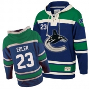 Alexander Edler Vancouver Canucks Old Time Hockey Men's Premier Sawyer Hooded Sweatshirt Jersey - Blue