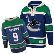 Zack Kassian Vancouver Canucks Old Time Hockey Men's Authentic Sawyer Hooded Sweatshirt Jersey - Blue