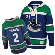 Dan Hamhuis Vancouver Canucks Old Time Hockey Men's Premier Sawyer Hooded Sweatshirt Jersey - Blue