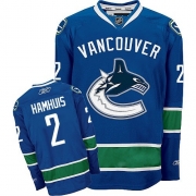 Dan Hamhuis Vancouver Canucks Reebok Men's Authentic Home Jersey - Navy Blue