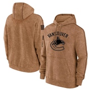 Vancouver Canucks Youth 2023 Salute to Service Club Pullover Hoodie - Brown