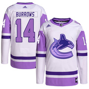 Alex Burrows Vancouver Canucks Adidas Men's Authentic Hockey Fights Cancer Primegreen Jersey - White/Purple