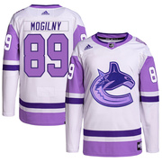Alexander Mogilny Vancouver Canucks Adidas Youth Authentic Hockey Fights Cancer Primegreen Jersey - White/Purple