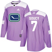 Carson Soucy Vancouver Canucks Adidas Men's Authentic Fights Cancer Practice Jersey - Purple