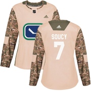 Carson Soucy Vancouver Canucks Adidas Women's Authentic Veterans Day Practice Jersey - Camo