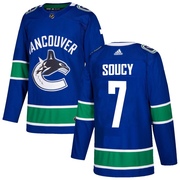 Carson Soucy Vancouver Canucks Adidas Youth Authentic Home Jersey - Blue