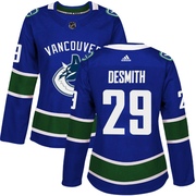 Casey DeSmith Vancouver Canucks Adidas Women's Authentic Home Jersey - Blue