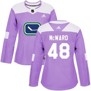 Cole McWard Vancouver Canucks Adidas Women's Authentic Fights Cancer Practice Jersey - Purple
