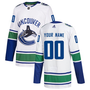 Custom Vancouver Canucks Adidas Men's Authentic Customzied Away Jersey - White