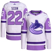 Daniel Sedin Vancouver Canucks Adidas Men's Authentic Hockey Fights Cancer Primegreen Jersey - White/Purple
