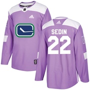 Daniel Sedin Vancouver Canucks Adidas Youth Authentic Fights Cancer Practice Jersey - Purple