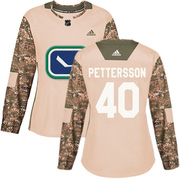 Elias Pettersson Vancouver Canucks Adidas Women's Authentic Veterans Day Practice Jersey - Camo