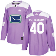 Elias Pettersson Vancouver Canucks Adidas Youth Authentic Fights Cancer Practice Jersey - Purple