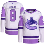 Greg Adams Vancouver Canucks Adidas Youth Authentic Hockey Fights Cancer Primegreen Jersey - White/Purple