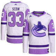 Henrik Sedin Vancouver Canucks Adidas Youth Authentic Hockey Fights Cancer Primegreen Jersey - White/Purple