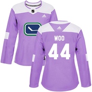 Jett Woo Vancouver Canucks Adidas Women's Authentic Fights Cancer Practice Jersey - Purple