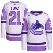 Jyrki Lumme Vancouver Canucks Adidas Youth Authentic Hockey Fights Cancer Primegreen Jersey - White/Purple