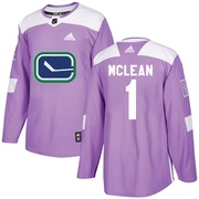 Kirk Mclean Vancouver Canucks Adidas Men's Authentic Fights Cancer Practice Jersey - Purple