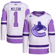Kirk Mclean Vancouver Canucks Adidas Men's Authentic Hockey Fights Cancer Primegreen Jersey - White/Purple