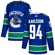 Linus Karlsson Vancouver Canucks Adidas Men's Authentic Home Jersey - Blue
