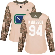 Linus Karlsson Vancouver Canucks Adidas Women's Authentic Veterans Day Practice Jersey - Camo