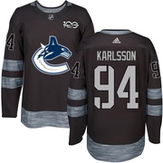 Linus Karlsson Vancouver Canucks Men's Authentic 1917-2017 100th Anniversary Jersey - Black