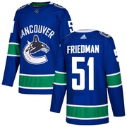 Mark Friedman Vancouver Canucks Adidas Men's Authentic Home Jersey - Blue