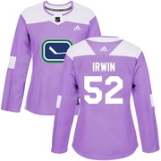 Matt Irwin Vancouver Canucks Adidas Women's Authentic Fights Cancer Practice Jersey - Purple