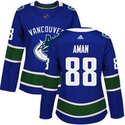 Nils Aman Vancouver Canucks Adidas Women's Authentic Home Jersey - Blue