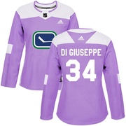 Phillip Di Giuseppe Vancouver Canucks Adidas Women's Authentic Fights Cancer Practice Jersey - Purple
