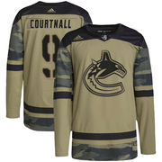 Russ Courtnall Vancouver Canucks Adidas Youth Authentic Military Appreciation Practice Jersey - Camo