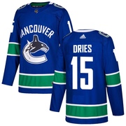 Sheldon Dries Vancouver Canucks Adidas Men's Authentic Home Jersey - Blue