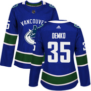 Thatcher Demko Vancouver Canucks Adidas Women's Authentic Home Jersey - Blue