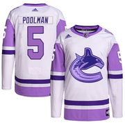Tucker Poolman Vancouver Canucks Adidas Youth Authentic Hockey Fights Cancer Primegreen Jersey - White/Purple