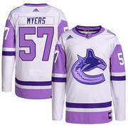 Tyler Myers Vancouver Canucks Adidas Youth Authentic Hockey Fights Cancer Primegreen Jersey - White/Purple